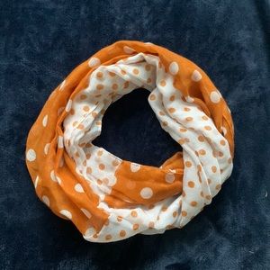 Burnt Orange & White Infinity Scarf
